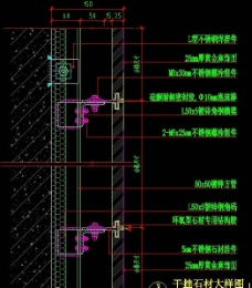 干挂石材大样图图片