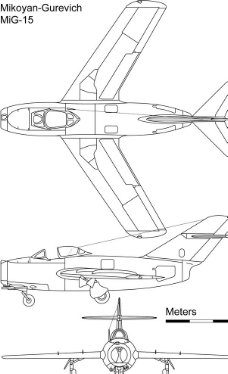 米格15战斗机线稿图片