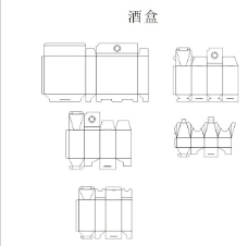 酒盒结构刀版图图片