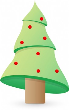 卡通圣诞树矢量插图