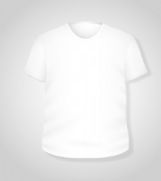 插画设计简单的白色T恤设计矢量插画模板