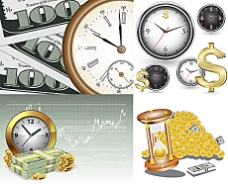时间金钱时间与金钱商务背景矢量素材