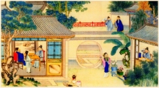 中国古代建筑人物画