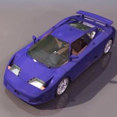 3D蓝色超级跑车模型
