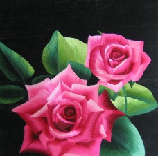 绣花 平针绣 植物 花朵 玫瑰花 免费素材