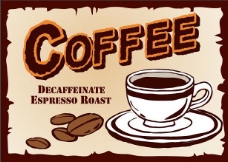 咖啡杯咖啡馆招贴画现磨咖啡