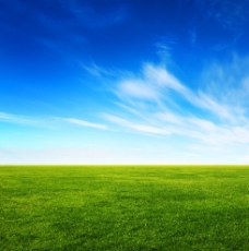景观设计蓝天白云草原图片