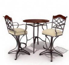 餐桌组合13餐馆餐厅桌椅组合3DMAX模型素材带材质
