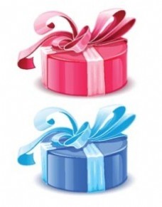 蓝色和粉红色礼盒