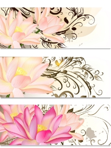 名片模板梦幻花纹花朵横幅图片