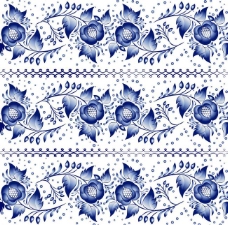 欧式景墙蓝色花纹花卉图片