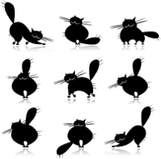 可爱黑猫卡通形象素材