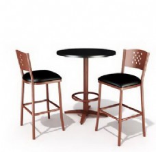 餐桌组合52餐馆餐厅桌椅组合3DMAX模型素材带材质