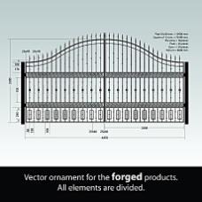 铁艺护栏铁艺大门护栏装饰设计稿矢量素材