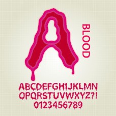 血风格的字母的字体设计矢量
