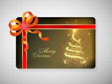 装饰品装饰礼品卡和圣诞庆典丝带