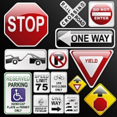 交通标识交通指示提示标识矢量素材