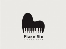 卡通文字钢琴logo
