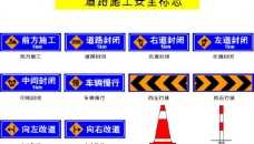 道路施工安全标志图片