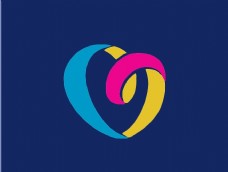 经典英文字体爱心logo