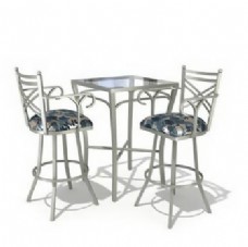 餐桌组合11餐馆餐厅桌椅组合3DMAX模型素材带材质