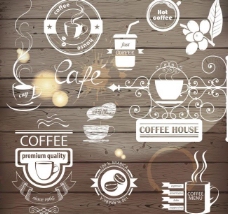 欧式花纹背景咖啡标签图片