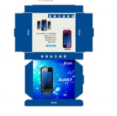手机包装盒设计蓝色图片