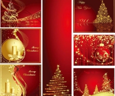 圣诞贺卡 圣诞卡片 新年贺卡 动感线条 动感圣诞树图片