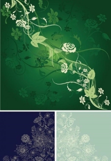 七夕情人节绿色动感线条花纹花卉图片