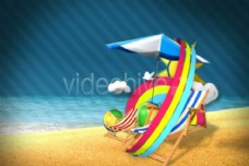 AE海滩动画模板