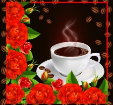 玫瑰花 咖啡图片