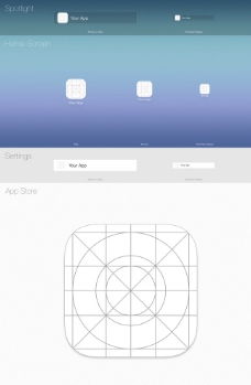 iOS7 图标模板图片