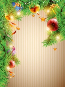 圣诞节松树枝炫彩背景图片