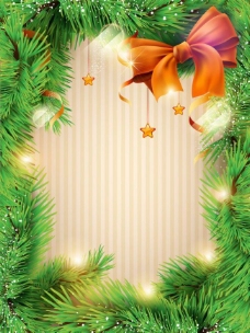 圣诞节松树枝边框背景图片