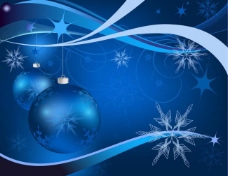 蓝色圣诞球背景图片