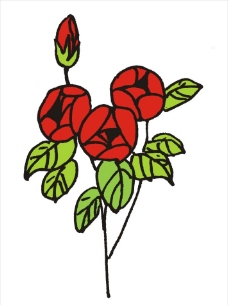 原创手绘矢量图红玫瑰图片
