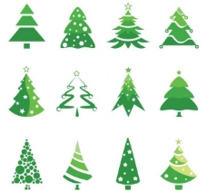 绿树圣诞树矢量图片
