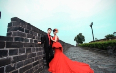 岳阳楼城墙婚纱摄影图片