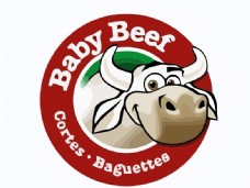 卡通文字奶牛logo
