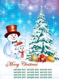 祝福海动感圆点星光圣诞雪人圣诞树图片