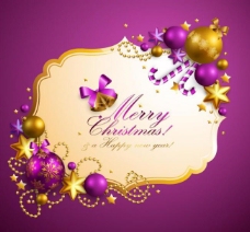 紫色梦幻圣诞背景边框图片