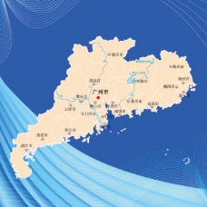 展板PSD下载广东地图模板下载