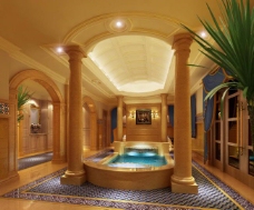 室内沐浴池设计效果图图片