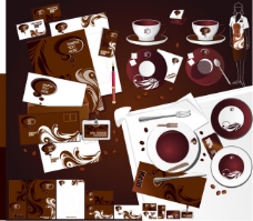 咖啡杯咖啡主题VI设计模板矢量素材