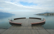 瑞士日内瓦湖观景台图片