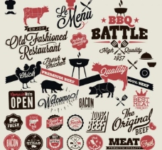 餐饮肉类标签标识图片