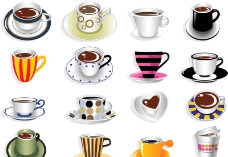 创意咖啡杯子设计矢量图片