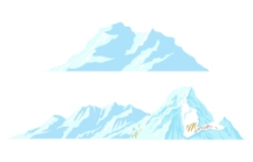 雪山冰山矢量山峰图片