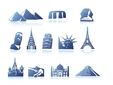标志建筑世界各国标志性建筑矢量素材