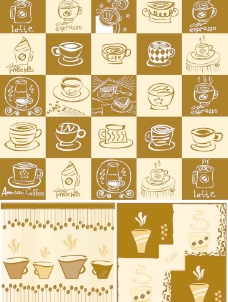 茶可爱手绘咖啡元素图片